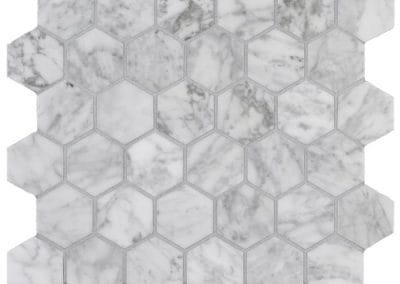 Marble Bianco Carrara 2x2 Hexagon Mesh Marble Counter Top