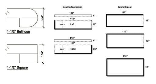 Sizes Granite Slabs and Counter Tops