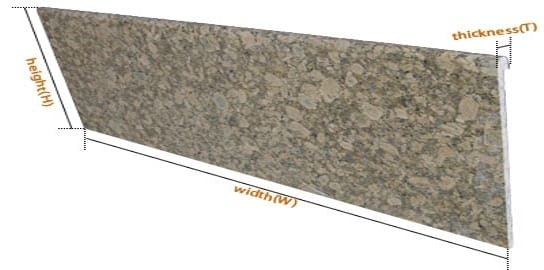 insert next to sizes Granite Slabs and Counter Tops