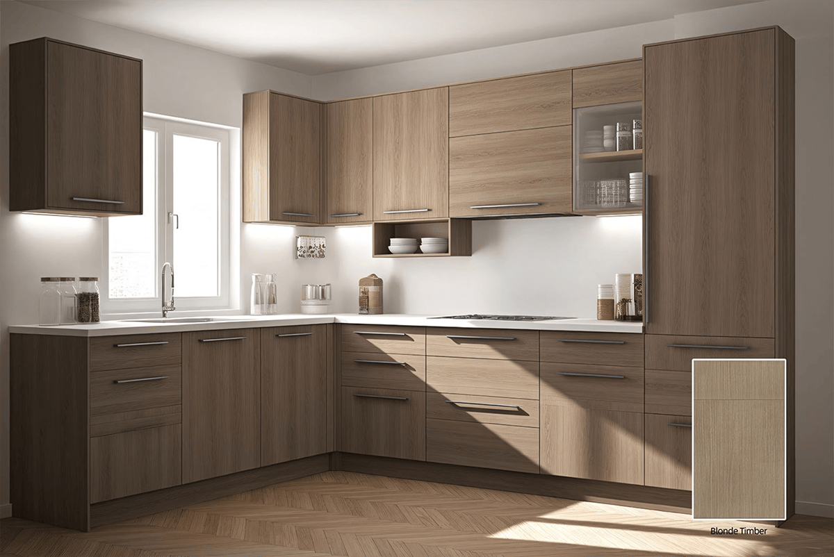Blonde Timber Kitchen Cabinet