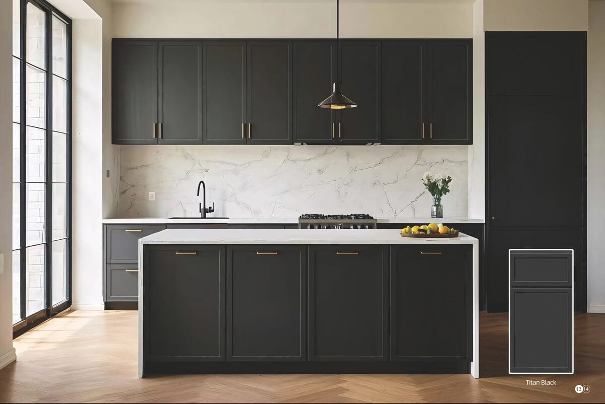 Slim Black Shaker Kitchen Cabinet